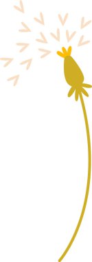 Üfleyen Karahindiba Çiçek Vektörü İllüstrasyonu