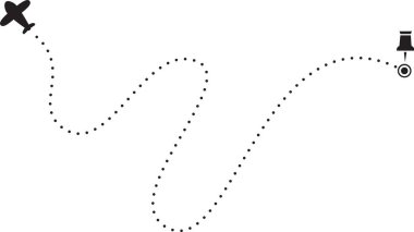 Uçak Rotası Keskin Çizgi Vektörü ResmiComment