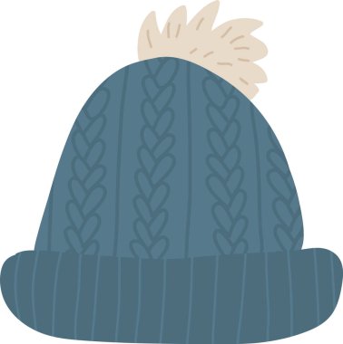 Şirin Kış Örgü Şapka Vektörü İllüstrasyonu