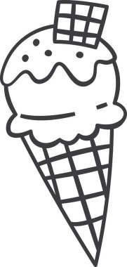Dondurma Dondurma Konisi Vektör İllüstrasyonu