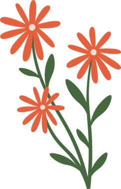 Yaprak Vektörü İllüstrasyonlu Çiçek Şubesi