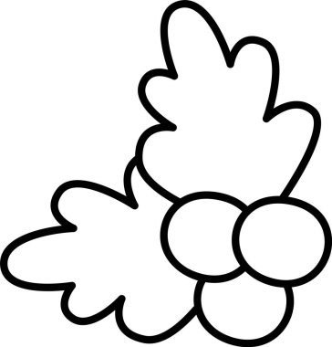 Çizgili Noel Yaprakları ve Böğürtlen Vektörü İllüstrasyonu