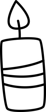 Lined Burning Candle Vektör İllüstrasyonu