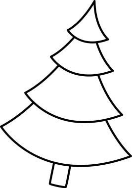Doodle Noel Ağacı Vektör Çizimi