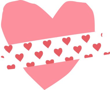 Çizgili Vektör İllüstrasyonlu Yırtık Kağıt Kalp