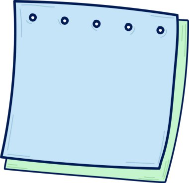 El Yazması Not Sayfa Vektörü İllüstrasyonu