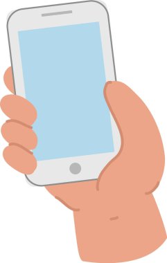 akıllı telefon vektör çizim tutan el