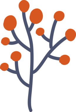 El Yazması Böğürtlen Dalı Vektör İllüstrasyonu