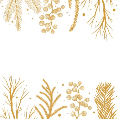 Noel Çiçek Meydanı Çerçeve Vektörü İllüstrasyonu