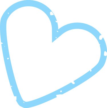 Grunge Hattı Kalp Şekil Vektörü İllüstrasyonu