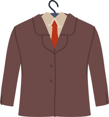 Asılı Vektör İllüstrasyonu Üzerine Erkek Kostümü