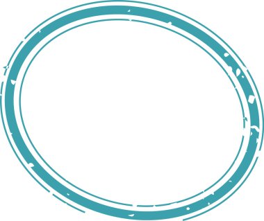 Grunge Oval Çerçeve Vektörü İllüstrasyonu