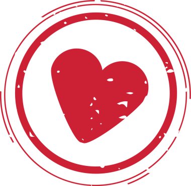 Grunge Sevgililer Günü Damga Vektörü İllüstrasyonu