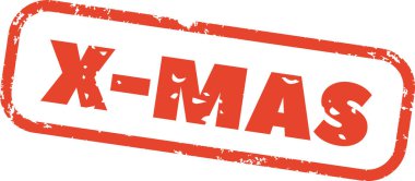 X-Mas Posta Damga Vektörü İllüstrasyonu