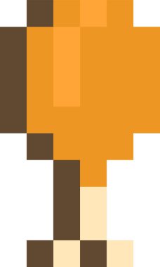 Piksel Sanat Kızarmış Tavuk Vektörü İllüstrasyonu