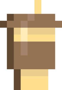 Piksel Sanat Kahve Kupası Vektörü İllüstrasyonu