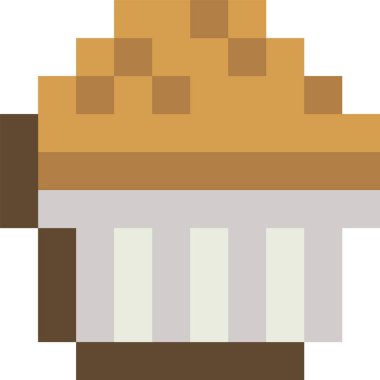 Piksel Sanat Kek Vektörü İllüstrasyonu