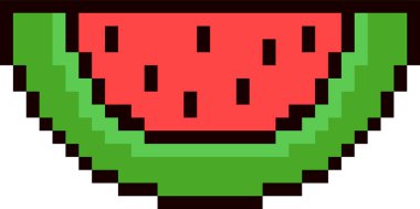 Piksel Sanat Karpuz Kesme Vektörü İllüstrasyonu