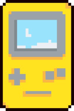 Piksel Sanat Tutumlu Oyun Konsolu Vektör İllüstrasyonu