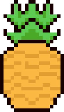 Piksel Sanat Ananas Vektörü İllüstrasyonu