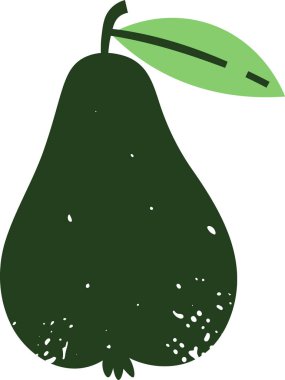 El Çizimi Armut Eko Rozet Vektörü İllüstrasyonu