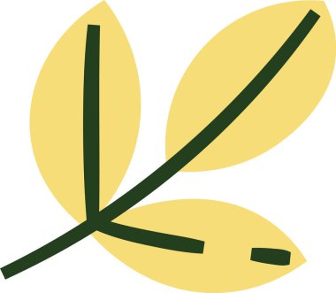 El Çizimi Yaprak Vektör İllüstrasyonu