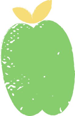El Çizimi Elma Eko Rozet Vektörü İllüstrasyonu
