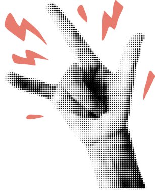 Yarı Ton Kaya El İç Çekme Vektörü İllüstrasyonu