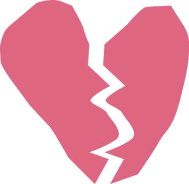 Kırık Kalp Kağıt Kesiği Vektör İllüstrasyonu