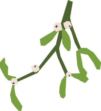 Böğürtlen Dalı Kağıt Kesimi Vektör İllüstrasyonu