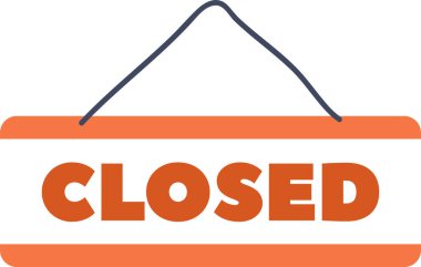 Kapalı Mağaza Asma Kurulu Vektör İllüstrasyonu