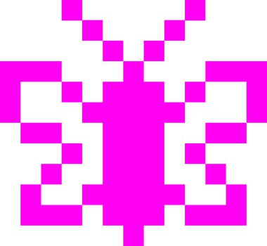 Asit Neon Kelebeği Pikseli Sanat Vektörü İllüstrasyonu