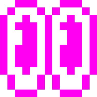 Asit Neon Gözler Piksel Sanat Vektörü İllüstrasyonu