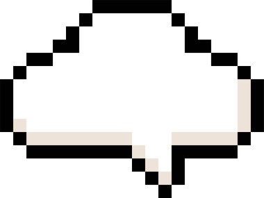 Piksel Sanat Bulutu Konuşması Kabarcık Vektörü İllüstrasyonu