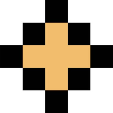 Piksel Sanat Yıldızı Vektör İllüstrasyonu