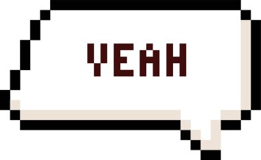 Piksel Sanatı Evet Konuşma Baloncuğu Vektör İllüstrasyonu