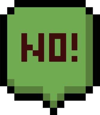 Piksel Sanatı Konuşma Yok Baloncuk Vektörü İllüstrasyonu