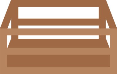 Ürün Vektörü İllüstrasyonu için Tahta Kutu