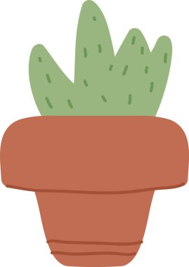 Ev Bitkisi Ot Vektörü İllüstrasyonu