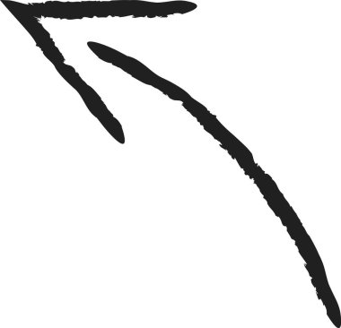 Doodle Arrow Fırça Vektörü İllüstrasyonu