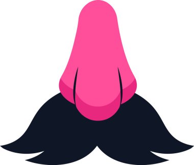 Komik Bıyık ve Burun Vektörü İllüstrasyonu