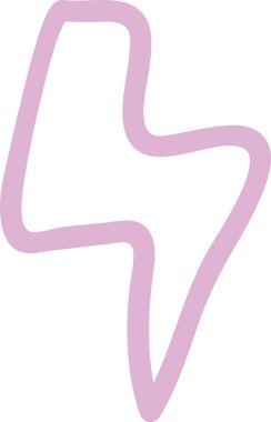 Doodle Çizgili Yıldırım Vektörü İllüstrasyonu