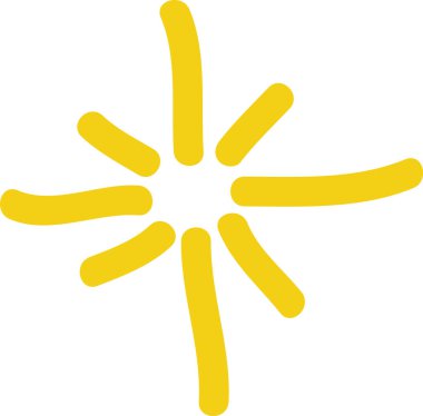 Doodle Lined Star Vektör İllüstrasyonu