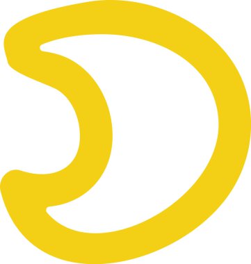 Doodle Çizgili Ay Vektörü İllüstrasyonu