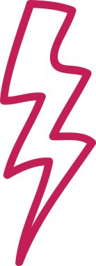 Doodle Çizgili Yıldırım Vektörü İllüstrasyonu