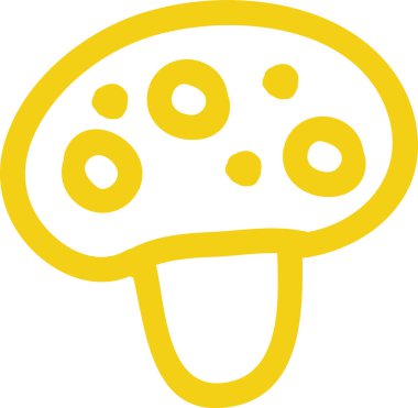 Doodle Çizgili Mantar Vektörü İllüstrasyonu