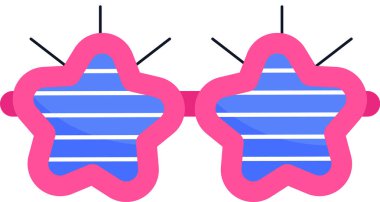 Purim Vektör İllüstrasyonu için Karnaval Yıldızları Gözlüğü
