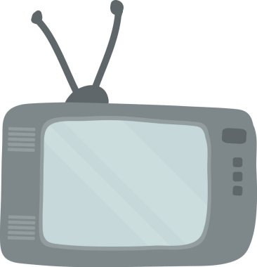 El Çizimi Retro TV Vektör İllüstrasyonu