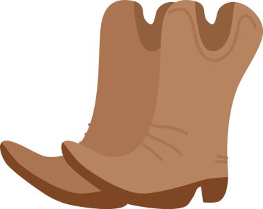 El yapımı Kovboy Retro Çizme Vektör İllüstrasyonu