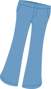 Elle Çizilmiş Pantolon Kıyafet Vektörü İllüstrasyonu